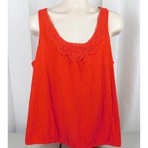 Lane Bryant Cool & Casual Cotton Slub 18/20 Red 100% Cotton Tiny Hole SEE PHOTOS